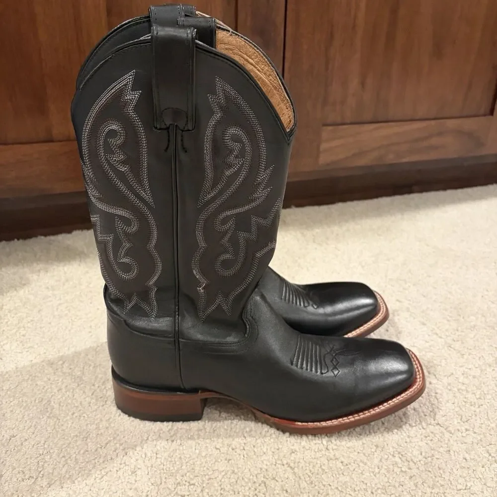 NWOT  Try On Cody James Men's Westley Stockman Western Boots Black Leather Sz 9